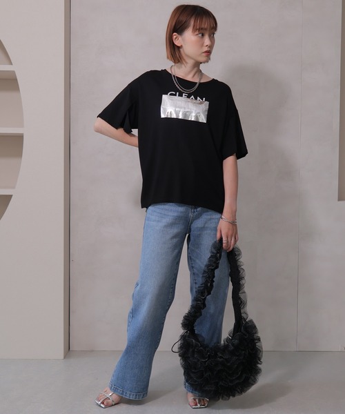 シルバープリントロゴTシャツ（Tシャツ/カットソー）｜LADYMADE
