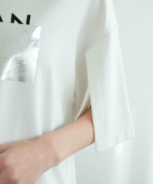 シルバープリントロゴTシャツ（Tシャツ/カットソー）｜LADYMADE