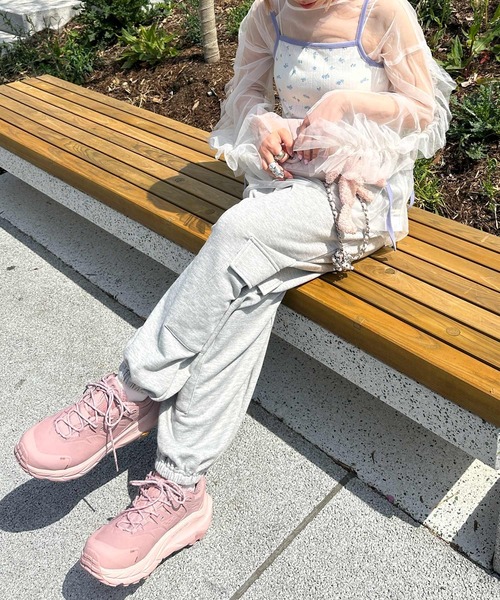 Alley by w closet（アリーバイダブルクローゼット）の「【Alley/SETアイテム】花柄TOPS&裾ピローンキャミ（カーディガン/ボレロ・レディース・イエロー/ピンク/オフホワイト・FREE）」の13枚目の写真