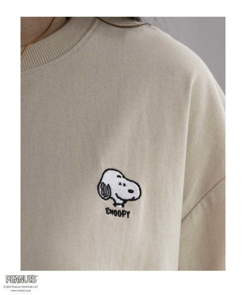 綿100%】 PEANUTS スヌーピー ゆるシルエット刺繍Tシャツ（T