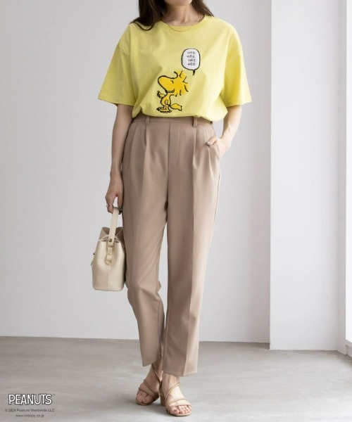 PEANUTS(ピーナッツ)の「【綿100%】 PEANUTS スヌーピー ゆるシルエット刺繍Tシャツ(Tシャツ/カットソー・レディース・ベージュ/チャコールグレー/クリーム/イエロー系その他・フリー)」の15枚目の写真