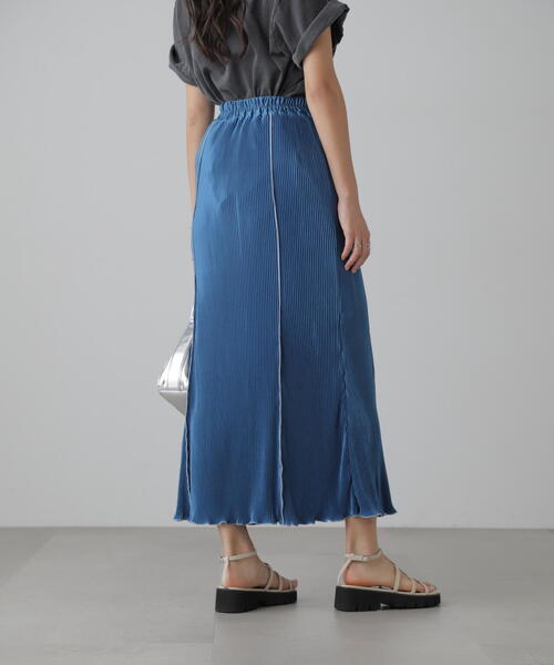 FREE'S MART（フリーズマート）の「配色メローカットソープリーツスカート（スカート・レディース・グレー/ブラック/ブルー・SMALL/MEDIUM）」の11枚目の写真