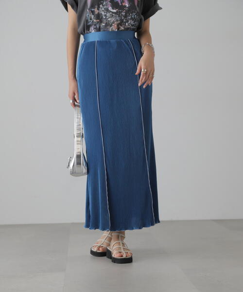 FREE'S MART（フリーズマート）の「配色メローカットソープリーツスカート（スカート・レディース・グレー/ブラック/ブルー・SMALL/MEDIUM）」の16枚目の写真