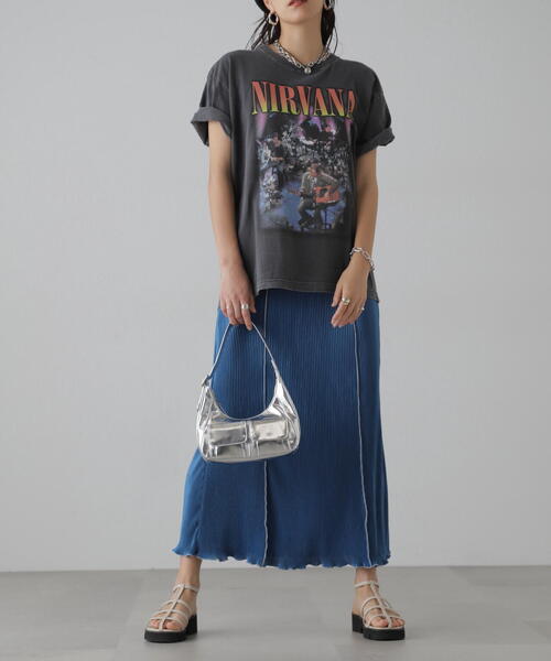 FREE'S MART（フリーズマート）の「配色メローカットソープリーツスカート（スカート・レディース・グレー/ブラック/ブルー・SMALL/MEDIUM）」の17枚目の写真