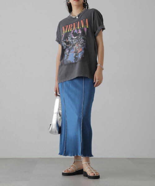 FREE'S MART（フリーズマート）の「配色メローカットソープリーツスカート（スカート・レディース・グレー/ブラック/ブルー・SMALL/MEDIUM）」の18枚目の写真