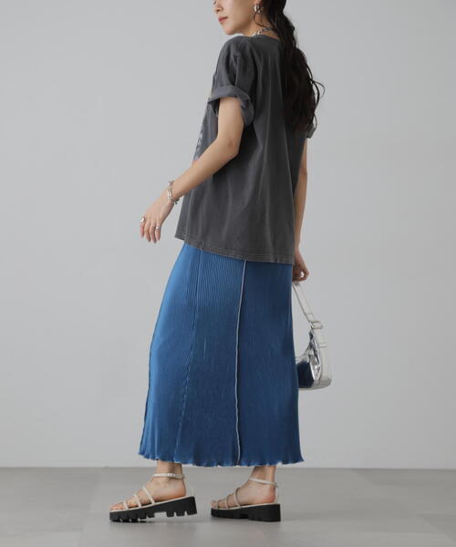 FREE'S MART（フリーズマート）の「配色メローカットソープリーツスカート（スカート・レディース・グレー/ブラック/ブルー・SMALL/MEDIUM）」の20枚目の写真