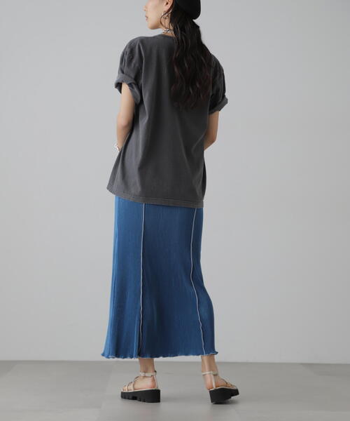 FREE'S MART（フリーズマート）の「配色メローカットソープリーツスカート（スカート・レディース・グレー/ブラック/ブルー・SMALL/MEDIUM）」の22枚目の写真