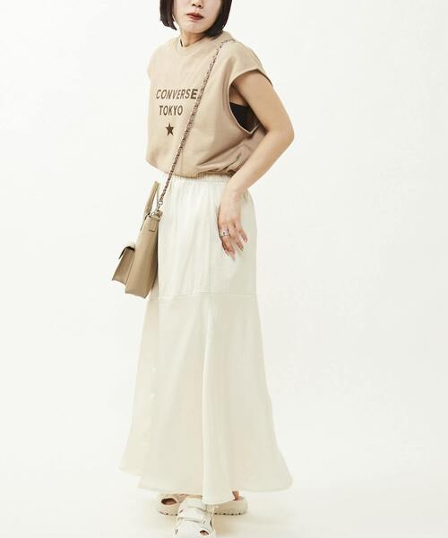 CONVERSE TOKYO（コンバーストウキョウ）の「【WEB LIMITED】MERMAID LINE SATIN SKIRT（スカート・レディース・アイボリー/ブラック/グリーン・FREE）」の7枚目の写真
