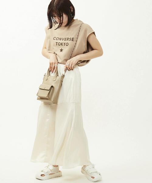 CONVERSE TOKYO（コンバーストウキョウ）の「【WEB LIMITED】MERMAID LINE SATIN SKIRT（スカート・レディース・アイボリー/ブラック/グリーン・FREE）」の9枚目の写真