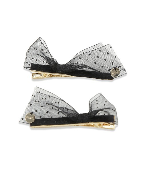 SNIDEL（スナイデル）の「リボンクリップ（バレッタ/ヘアクリップ・レディース・ブラック/アイボリー/ドット・FREE）」の3枚目の写真