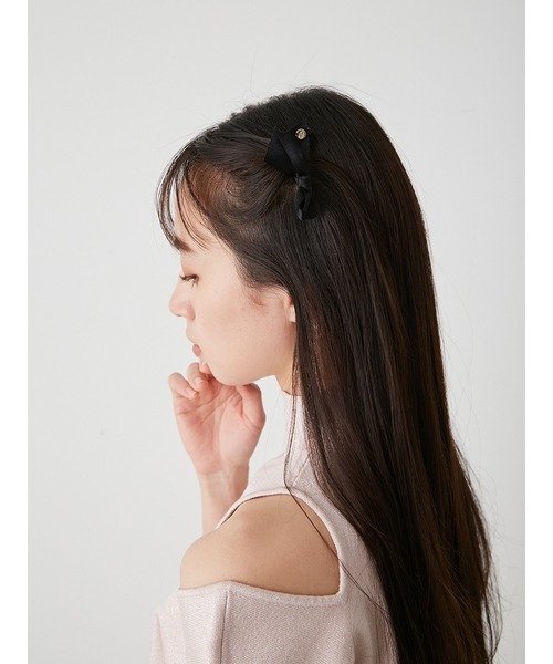 SNIDEL（スナイデル）の「リボンクリップ（バレッタ/ヘアクリップ・レディース・ブラック/アイボリー/ドット・FREE）」の6枚目の写真