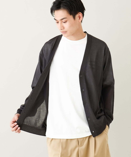 a.v.v（アーヴェヴェ）の「【ドライタッチ】シアーカーディガン（カーディガン/ボレロ・メンズ・チャコールグレー/ベージュ・48/46）」の2枚目の写真