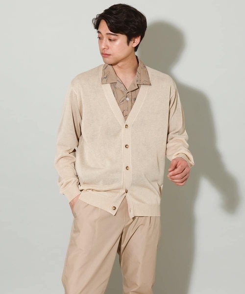 a.v.v（アーヴェヴェ）の「【ドライタッチ】シアーカーディガン（カーディガン/ボレロ・メンズ・チャコールグレー/ベージュ・48/46）」の8枚目の写真