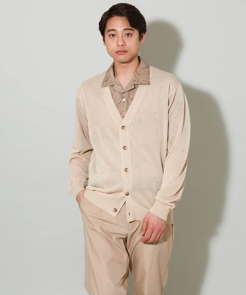 a.v.v（アーヴェヴェ）の「【ドライタッチ】シアーカーディガン（カーディガン/ボレロ・メンズ・チャコールグレー/ベージュ・48/46）」の9枚目の写真