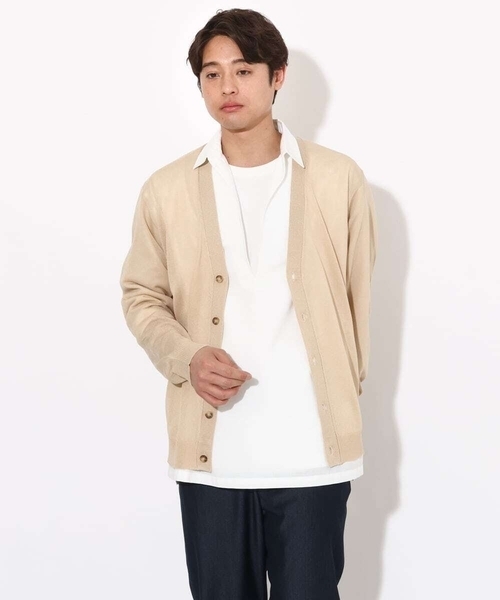 a.v.v（アーヴェヴェ）の「【ドライタッチ】シアーカーディガン（カーディガン/ボレロ・メンズ・チャコールグレー/ベージュ・48/46）」の10枚目の写真