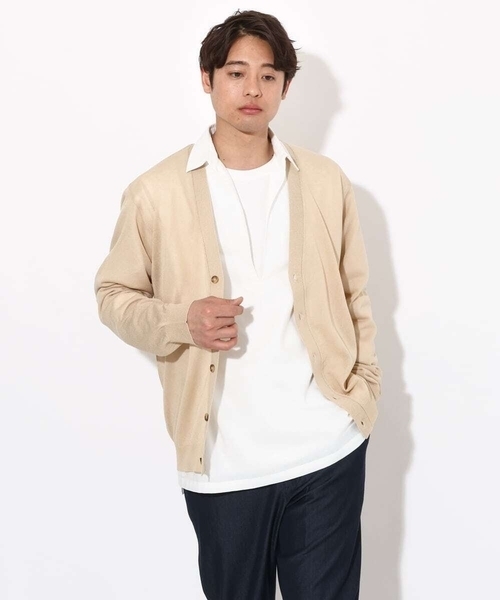 a.v.v（アーヴェヴェ）の「【ドライタッチ】シアーカーディガン（カーディガン/ボレロ・メンズ・チャコールグレー/ベージュ・48/46）」の11枚目の写真