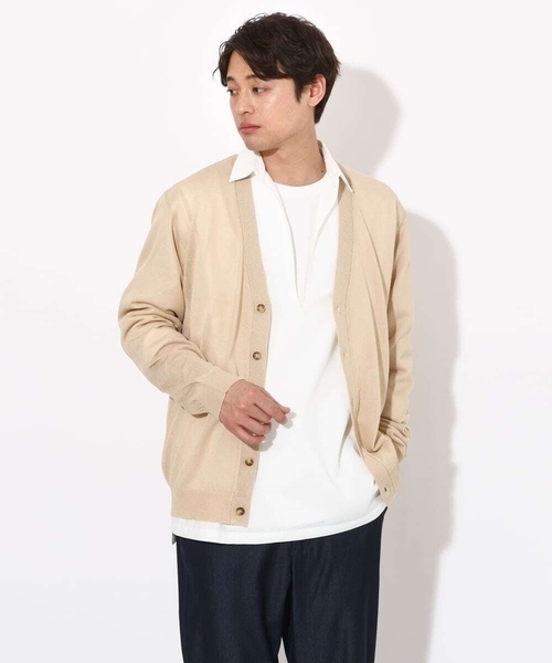 a.v.v（アーヴェヴェ）の「【ドライタッチ】シアーカーディガン（カーディガン/ボレロ・メンズ・チャコールグレー/ベージュ・48/46）」の12枚目の写真