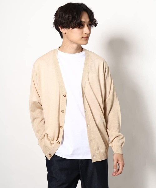 a.v.v（アーヴェヴェ）の「【ドライタッチ】シアーカーディガン（カーディガン/ボレロ・メンズ・チャコールグレー/ベージュ・48/46）」の14枚目の写真