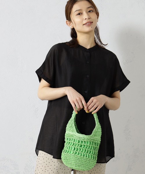 FOUND GOOD（ファウンドグッド）の「アミアミミニBAG（かごバッグ・レディース・グリーン系5/イエロー系5/ブラック/パープル系5/アイボリー・FREE）」の3枚目の写真