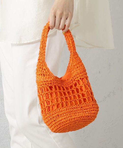 FOUND GOOD（ファウンドグッド）の「アミアミミニBAG（かごバッグ・レディース・グリーン系5/イエロー系5/ブラック/パープル系5/アイボリー・FREE）」の15枚目の写真