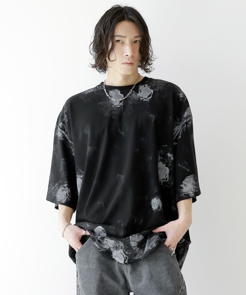 minsobi(ミンソビ)の「ペイントオーバーサイズTシャツ(Tシャツ/カットソー・メンズ・ホワイト/ブラック・FREE)」の22枚目の写真