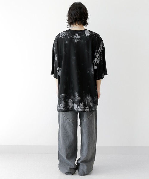 minsobi(ミンソビ)の「ペイントオーバーサイズTシャツ(Tシャツ/カットソー・メンズ・ホワイト/ブラック・FREE)」の9枚目の写真