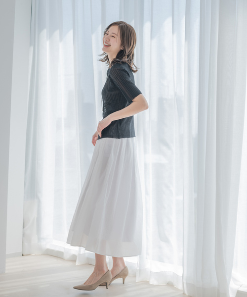 Jayro(ジャイロ)の「12G ラメシアープチハイ半袖トップス(ニット/セーター・レディース・ベージュ/ブラック/グレー・M)」の5枚目の写真