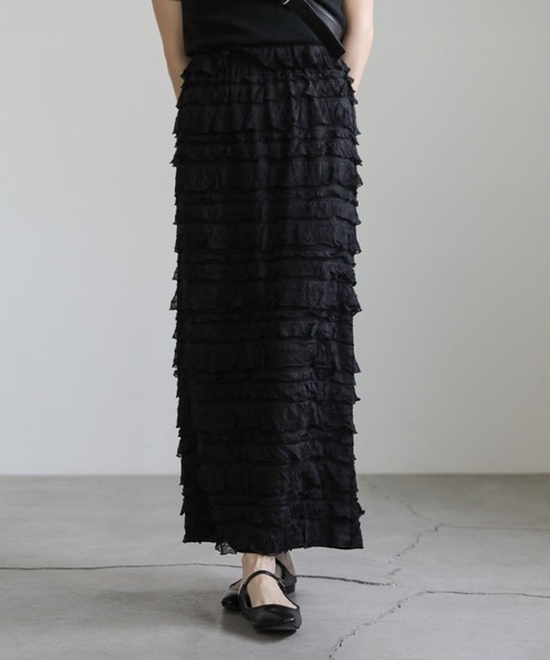 select MOCA（セレクトモカ）の「レースフリルスカート（スカート・レディース・ブラック/アイボリー・MEDIUM/SMALL）」の11枚目の写真