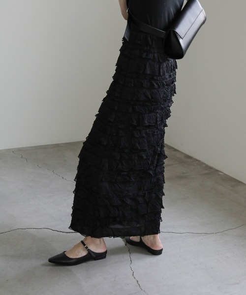 select MOCA（セレクトモカ）の「レースフリルスカート（スカート・レディース・ブラック/アイボリー・MEDIUM/SMALL）」の12枚目の写真