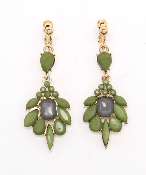 WEGO（ウィゴー）の「WEGO/ビジューイヤリング（イヤリング・レディース・ブラック/カーキ・FREE）」の2枚目の写真