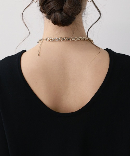 saloon(サルーン)の「SALOON(サルーン)/バックUネックトップス【手洗い可】半袖(Tシャツ/カットソー・レディース・オレンジ/オフホワイト/ブラック・FREE)」の15枚目の写真