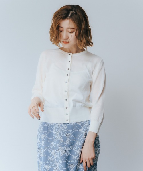 YECCA VECCA(イェッカヴェッカ)の「【UVカット】マシンウォッシャブルカーディガン(カーディガン/ボレロ・レディース・オフホワイト/その他7/ブラック/レッド/ブラウン/グリーン・FREE)」の2枚目の写真