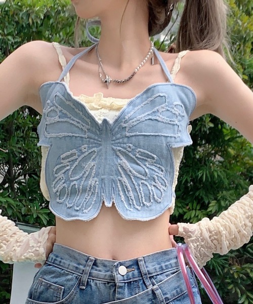 ★セール中★【NIKE】デニム　ビスチェ NIKE ナイキ リメイク デニム ビスチェ - メルカリ