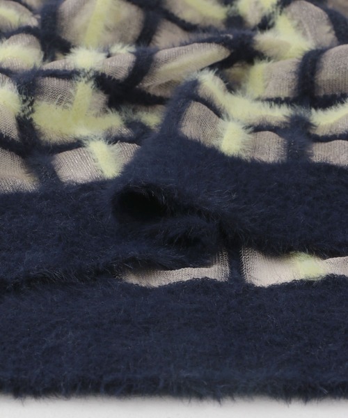 KBF(ケイビーエフ)の「シアーチェックフェザーニット(ニット/セーター・レディース・オレンジ系その他/ブルー系その他/ベージュ系その他/グレー系その他・ONE)」の15枚目の写真