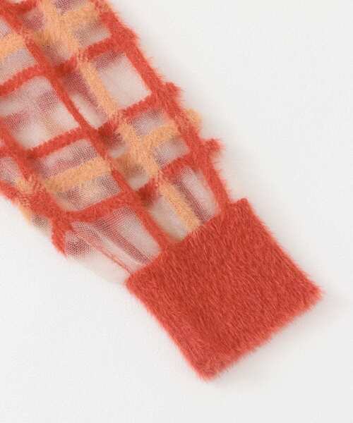 KBF(ケイビーエフ)の「シアーチェックフェザーニット(ニット/セーター・レディース・オレンジ系その他/ブルー系その他/ベージュ系その他/グレー系その他・ONE)」の18枚目の写真