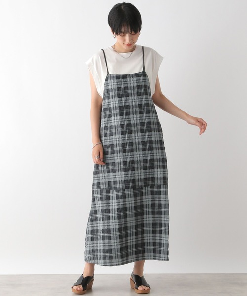 LEPSIM(レプシィム)の「チェックキャミワンピース 129307(ワンピース・レディース・ホワイト×ブラック/グリーン・FREE)」の22枚目の写真