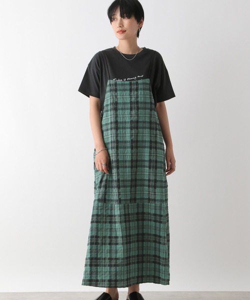 LEPSIM(レプシィム)の「チェックキャミワンピース 129307(ワンピース・レディース・ホワイト×ブラック/グリーン・FREE)」の21枚目の写真