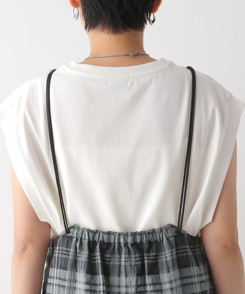 LEPSIM(レプシィム)の「チェックキャミワンピース 129307(ワンピース・レディース・ホワイト×ブラック/グリーン・FREE)」の9枚目の写真