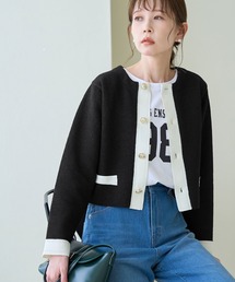 金釦ニットカーディガン
