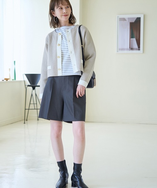 ROPE' PICNIC（ロペピクニック）の「金釦ニットカーディガン（カーディガン/ボレロ・レディース・ライトグレー/ブラック/オフホワイト・38）」の11枚目の写真