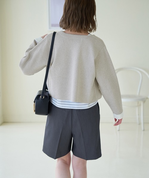 ROPE' PICNIC（ロペピクニック）の「金釦ニットカーディガン（カーディガン/ボレロ・レディース・ライトグレー/ブラック/オフホワイト・38）」の14枚目の写真