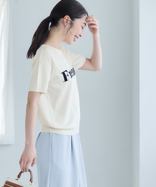 coca(coca)(コカ)の「ジャカードロゴニットトップス(Tシャツ/カットソー・レディース・ブラック/アイボリー・L/M/S)」の15枚目の写真