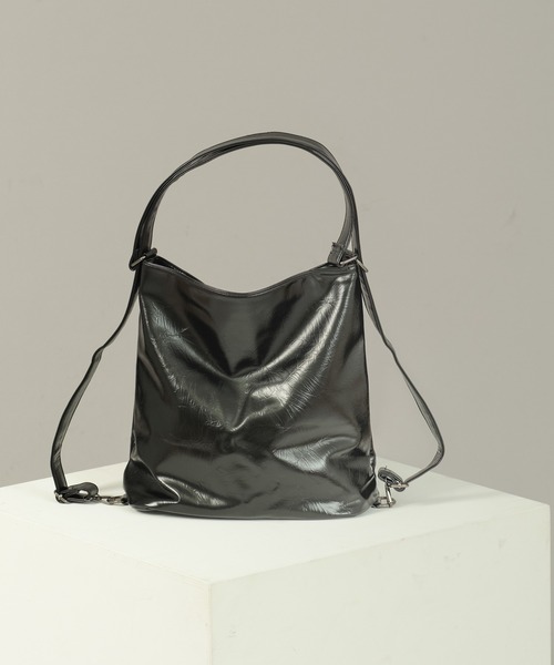 SELLE GLANT(セレグランテ)の「2WAY DESIGN ZIP SHOULDER BAG/2WAYデザインジップバッグ(ショルダーバッグ・メンズ・ブラック/シルバー・ONESIZE)」の11枚目の写真