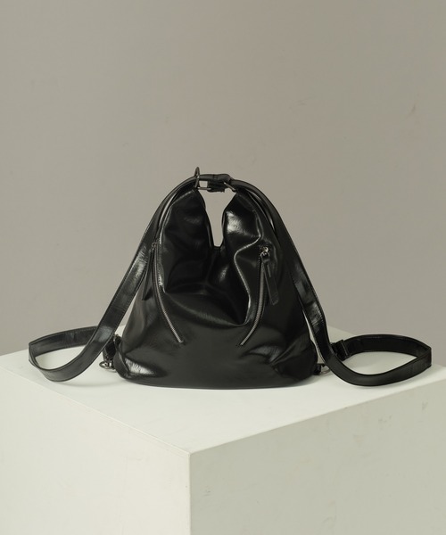 SELLE GLANT(セレグランテ)の「2WAY DESIGN ZIP SHOULDER BAG/2WAYデザインジップバッグ(ショルダーバッグ・メンズ・ブラック/シルバー・ONESIZE)」の12枚目の写真