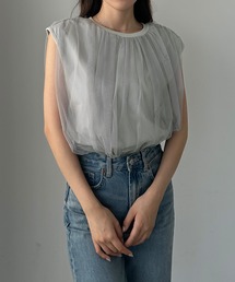 Louere | チュールノースリーブトップス(Tシャツ/カットソー)