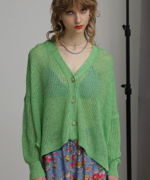 ストローヤーンカーディガン