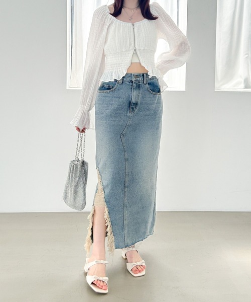 Heather（ヘザー）の「パフスリーブZIPブラウス　140687（シャツ/ブラウス・レディース・オフホワイト/ブラック/イエロー・FREE）」の19枚目の写真