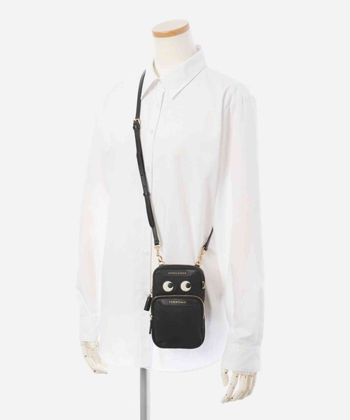 ANYA HINDMARCH（アニヤハインドマーチ）の「ANYA HINDMARCH Recycled Nylon in Black アニヤハインドマーチ アイズ エッセンシャルズ クロスボディ ショルダーバッグ（ショルダーバッグ・レディース・ブラック・FREE）」の9枚目の写真