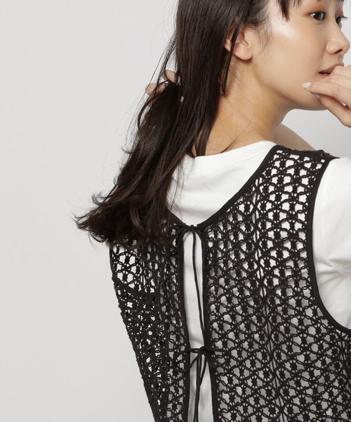 niko and...（ニコアンド）の「2WAY幾何学レースリボンブラウス（シャツ/ブラウス・レディース・アイボリー/ブラック・FREE）」の8枚目の写真