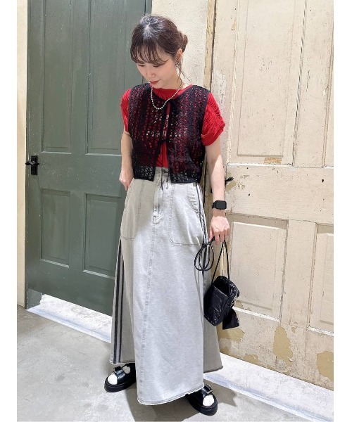 niko and...（ニコアンド）の「2WAY幾何学レースリボンブラウス（シャツ/ブラウス・レディース・アイボリー/ブラック・FREE）」の20枚目の写真